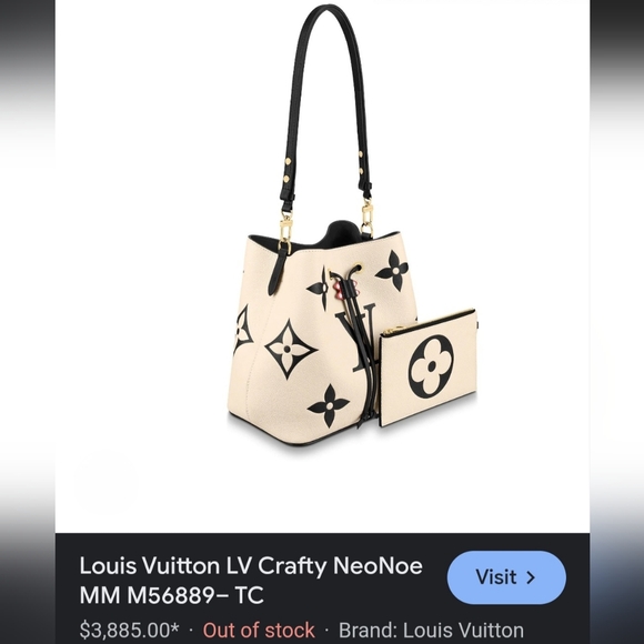 💕LIMITED Edition Louis Vuitton Neo Crafty Giant Noe Ivory Creme Black Empreinte - Picture 4 of 16